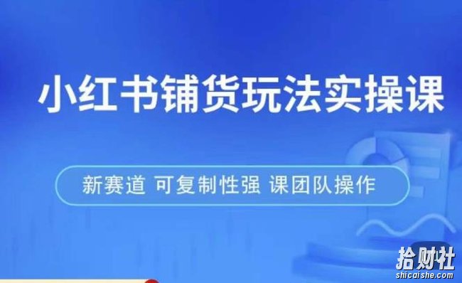 小红书铺货玩法实操课，流量大，竞争小，非常好做，新赛道，可复制性强，可团队操作