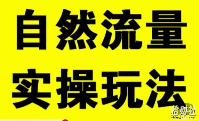 拼多多自然流量天花板，拼多多自然流的实操玩法，自然流量是怎么来的，如何开车带来自然流等知识