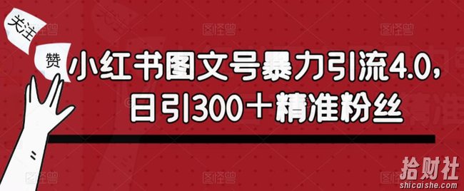 小红书图文号暴力引流4.0，日引300＋精准粉丝【揭秘】