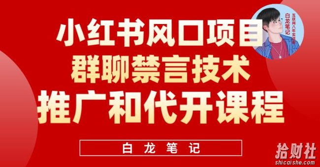 小红书风口项目日入300+,小红书群聊禁言技术代开项目,适合新手操作