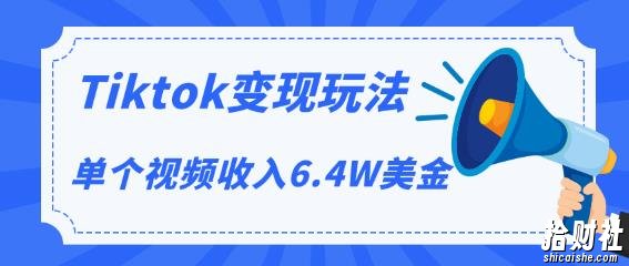 TIKTOK变现玩法,不自己拍摄视频,不露脸,单个视频收入6.4W美金(视频+文档)