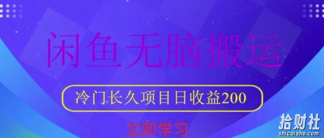 闲鱼无脑搬运，冷门长久项目，日收益200【揭秘】
