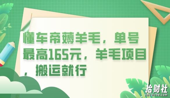 懂车帝薅羊毛,单号最高165元,羊毛项目,搬运就行【揭秘】