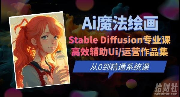 Ai魔法绘画 Stable Diffusion专业课高效辅助Ui/运营作品集0到精通系统课