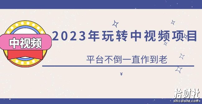 2023一心0基础玩转中视频项目:平台不倒,一直做到老【揭秘】