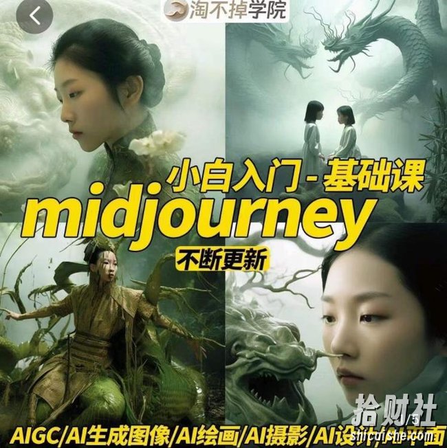 淘不掉学院·midjourney小白入门基础,AI摄影+AI设计+AI绘画-AIGC作图