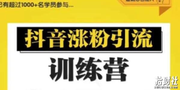 陈江雄抖音涨粉引流训练营，0基础学习抖音引流与变现【视频课程】