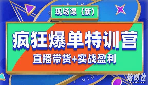 抖音短视频疯狂爆单特训营现场课（新）直播带货+实战案例