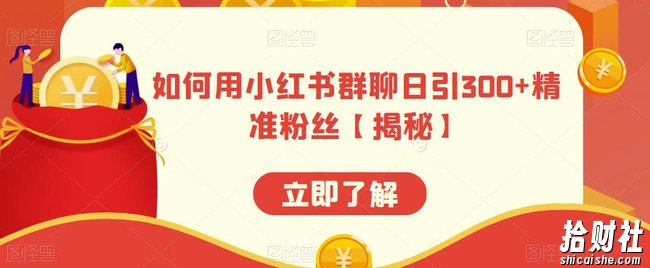 如何用小红书群聊日引300+精准粉丝【揭秘】