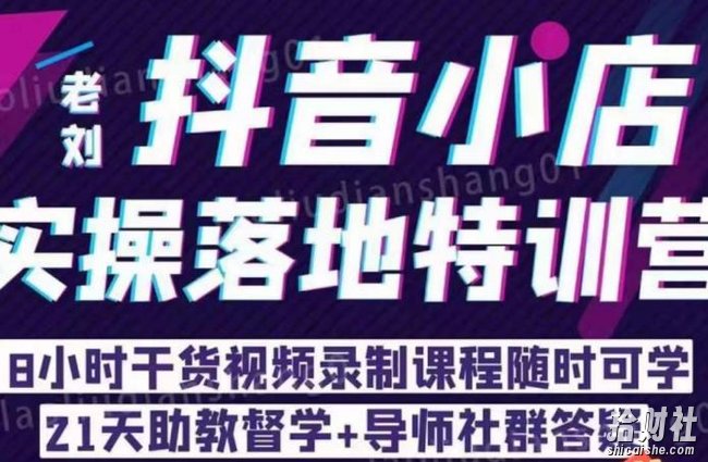 老刘·抖店商品卡流量，抖音小店实操落地特训营，8小时干货视频录制课程随时可学