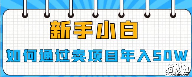 新手小白如何通过卖项目年入50W【揭秘】