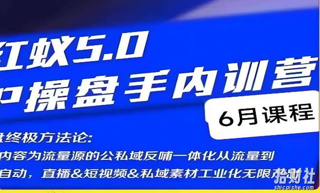红蚁5.0IP操盘手内训营,IP操盘终极方法论