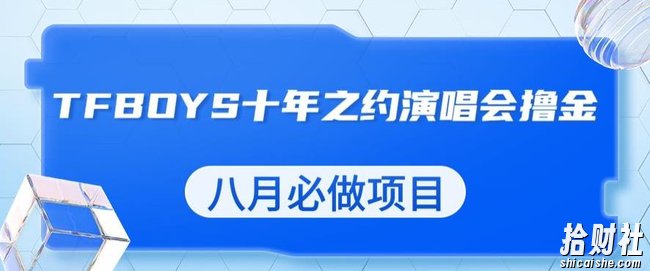 最新蓝海项目，靠最近非常火的TFBOYS十年之约演唱会流量掘金，八月必做的项目【揭秘】