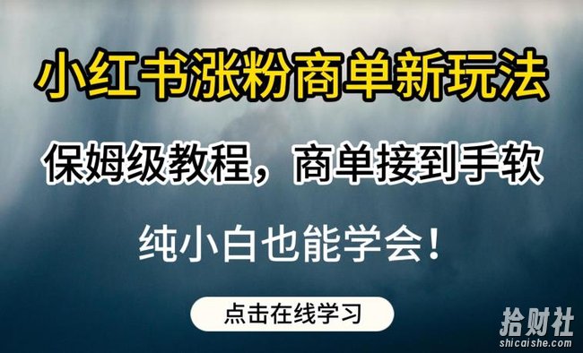 小红书涨粉商单新玩法,保姆级教程,商单接到手软,纯小白也能学会【揭秘】