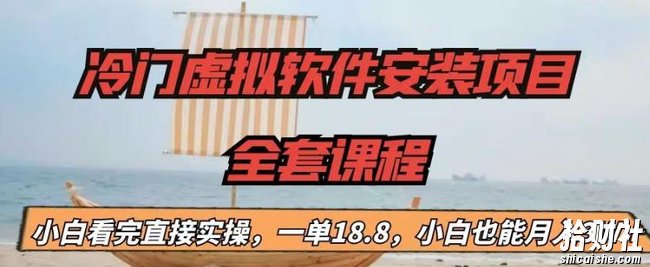 冷门虚拟软件安装项目，一单18.8，小白也能月入3W＋【揭秘】
