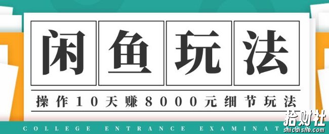 龟课·闲鱼项目玩法实战班第12期,操作10天左右利润有8000元细节玩法