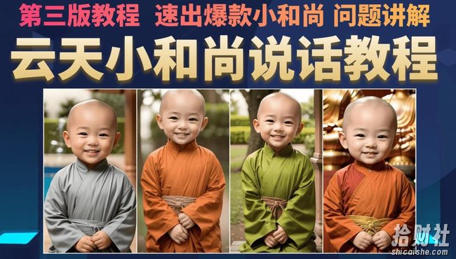 云天小和尚会说话,7天万粉(第3版教程),无需魔法,快速出爆款小和尚图片教程