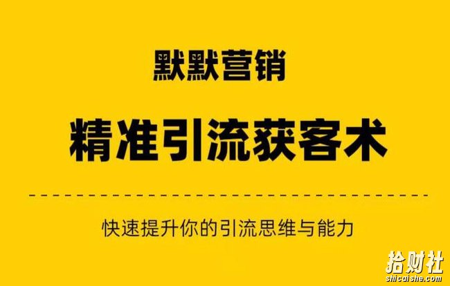 默默营销·精准引流+私域营销+逆袭賺米(三件套)快速提升你的賺米认知与营销思维