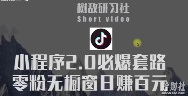 树敌研习社6月抖音賺米课程：抖音小程序2.0必爆套路零粉无橱窗日赚百元玩法