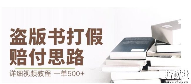 最新盗版书赔付打假项目，一单利润500+【详细玩法视频教程】【仅揭秘】