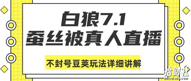 白狼敢死队7月1号最新抖音课程：蚕丝被真人直播不封号豆荚（dou+）玩法详细讲解
