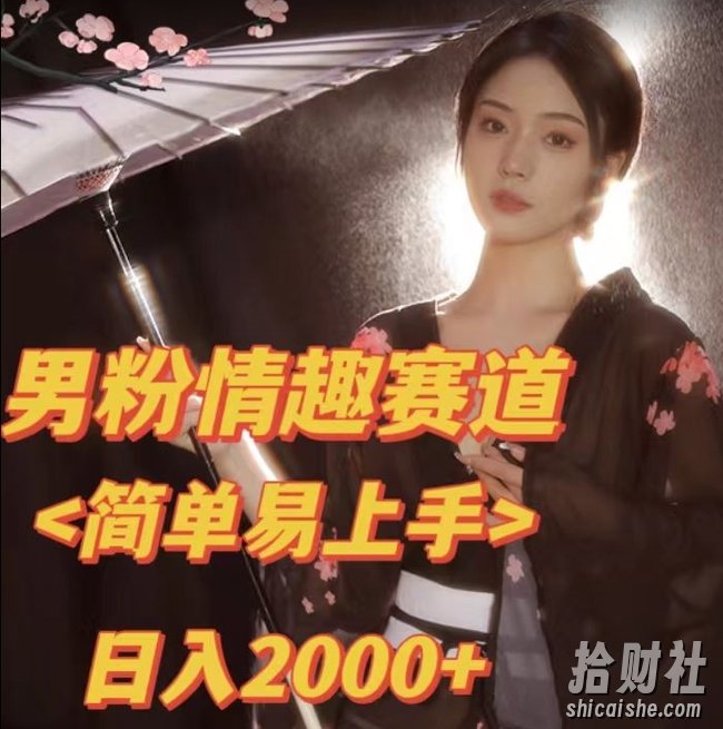 全网网首发！日入2000+最新版本男粉情趣私欲变现项目【揭秘】