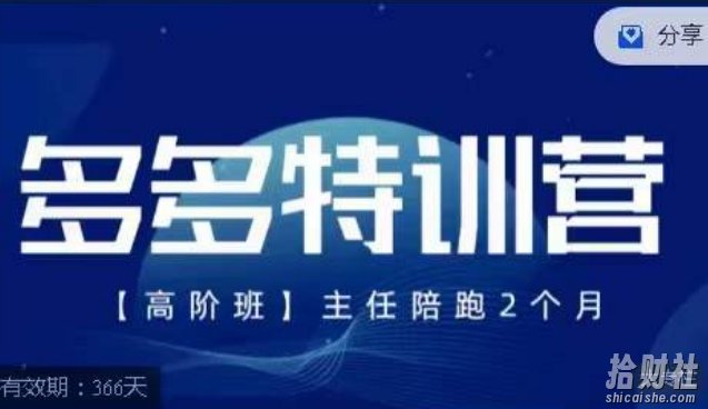 纪主任·多多特训营高阶班【9月13日更新】,拼多多最新玩法技巧落地实操