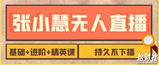 张小慧无人直播精英课,基础+进阶+精英课,持久不下播