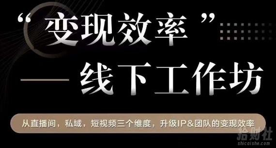变现效率线下工作坊,从播直间、私域、视短频个三维度,升级IP和团队变现效率