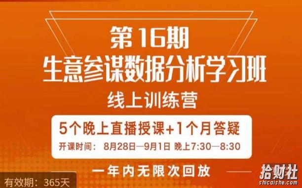 宁静·生意参谋数据分析学习班,解决商家4大痛点,学会分析数据,打造爆款!