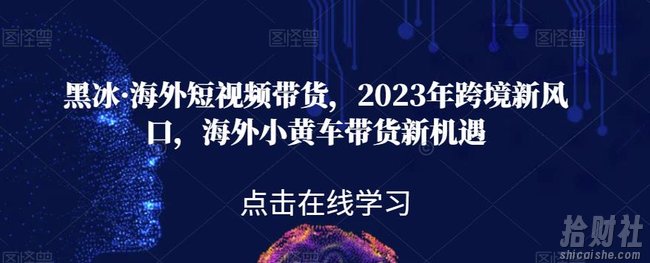 黑冰·海外短视频带货,2023年跨境新风口,海外小黄车带货新机遇