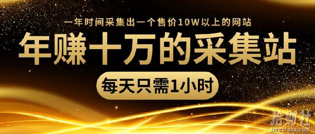 年赚十万的采集站,每天1小时,一年采集出一个售价10W的网站(无水印)