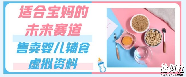 适合宝妈的未来赛道，售卖婴儿辅食虚拟资料，一份9.9-69.9元闭眼賺米