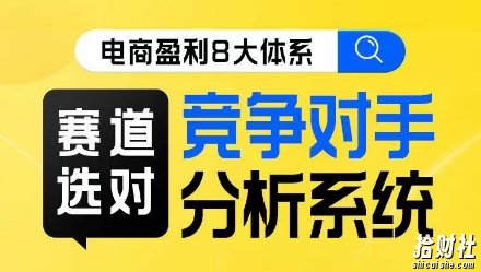 电商盈利8大体系·赛道选对,竞争对手分析系统线上课