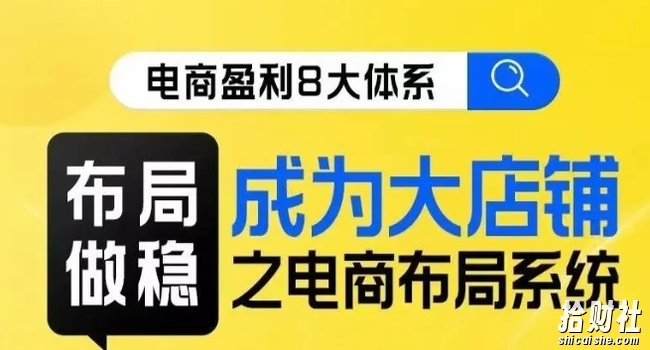 八大体系布局篇·布局做稳,成为大店的电商布局线上课
