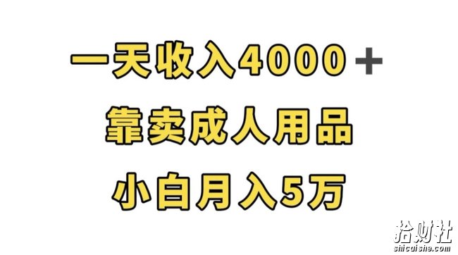 一天收入4000+，靠卖成人用品，小白轻松月入5万【揭秘】
