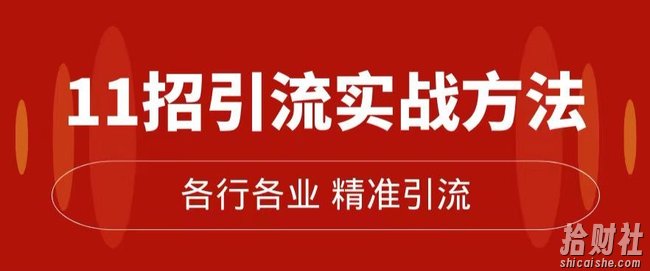 精准引流术:11招引流实战方法,让你私域流量加到爆(11节课完整)