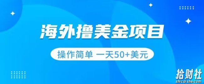 撸美金项目无门槛操作简单小白一天50+美刀