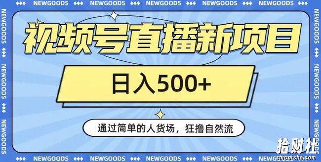 视频号直播新项目，通过简单的人货场，狂撸自然流，日入500+【260G资料】