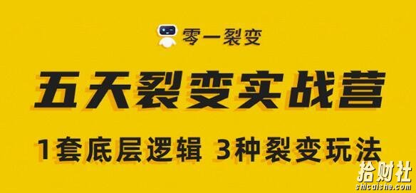 零一裂变《5天裂变实战训练营》1套底层逻辑+3种裂变玩法,2020下半年微信裂变玩法