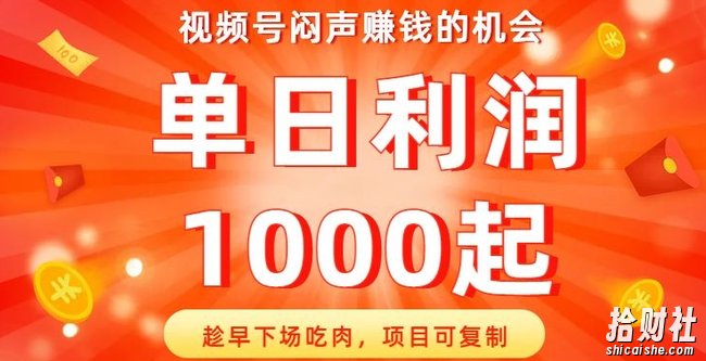 视频号闷声賺米的机会,趁早下场吃肉,项目可复制,单日利润1000起【揭秘】