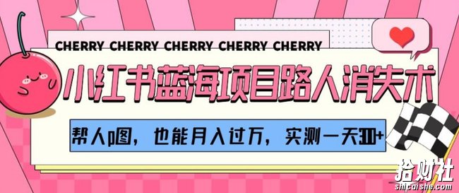 小红书蓝海项目路人消失术,帮人p图,也能月入过万,实测一天300+【揭秘】