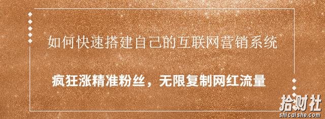 如何快速搭建自己的互联网营销系统,疯狂涨精准粉丝,无限复制网红流量