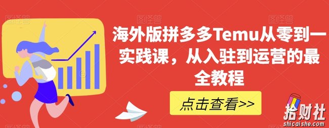 海外版拼多多Temu从零到一实践课,从入驻到运营的最全教程