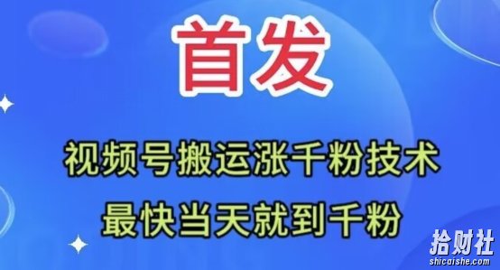 全网首发：视频号无脑搬运涨千粉技术，最快当天到千粉【揭秘】