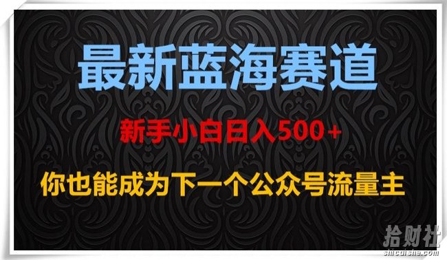 最新蓝海赛道,新手小白日入500+,你也能成为下一个公众号流量主【揭秘】