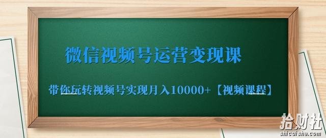 微信视频号运营变现课,带你玩转视频号实现月入10000+【视频课程】