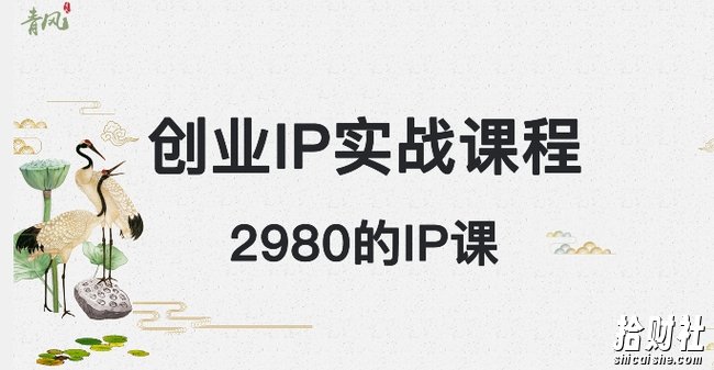 外边卖2980的创业IP课程，做私域月入5w+