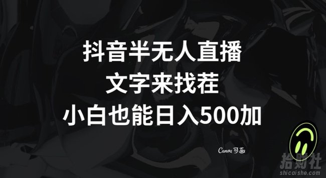 抖音半无人直播，文字来找茬小游戏，每天收益500+【揭秘】
