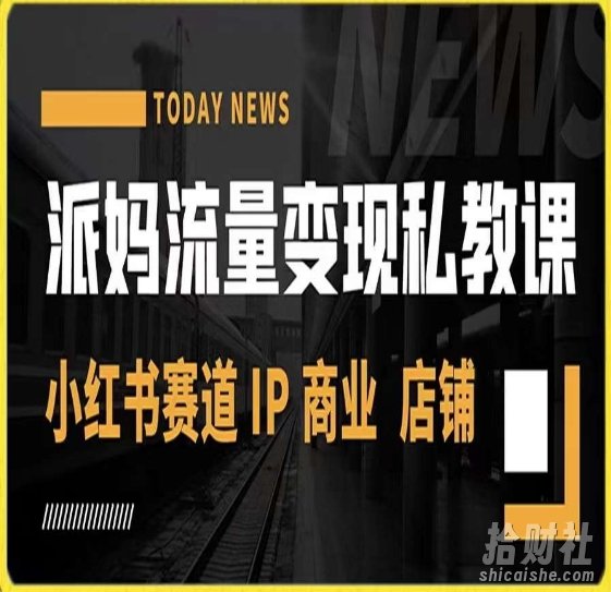 派妈流量变现私教课，小红书赛道IP 商业 店铺